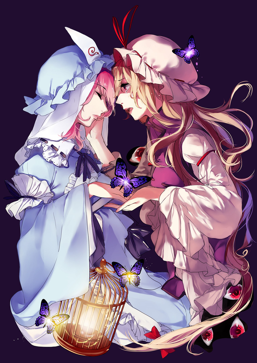 yakumo yukari and saigyouji yuyuko (touhou) drawn by hug_(yourhug)