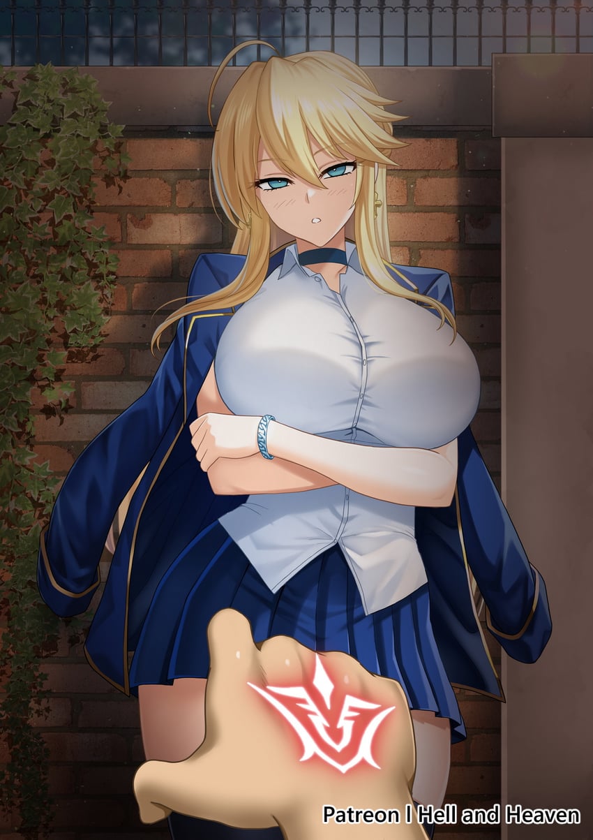 artoria pendragon and fujimaru ritsuka (fate and 1 more) drawn by hellandheaven