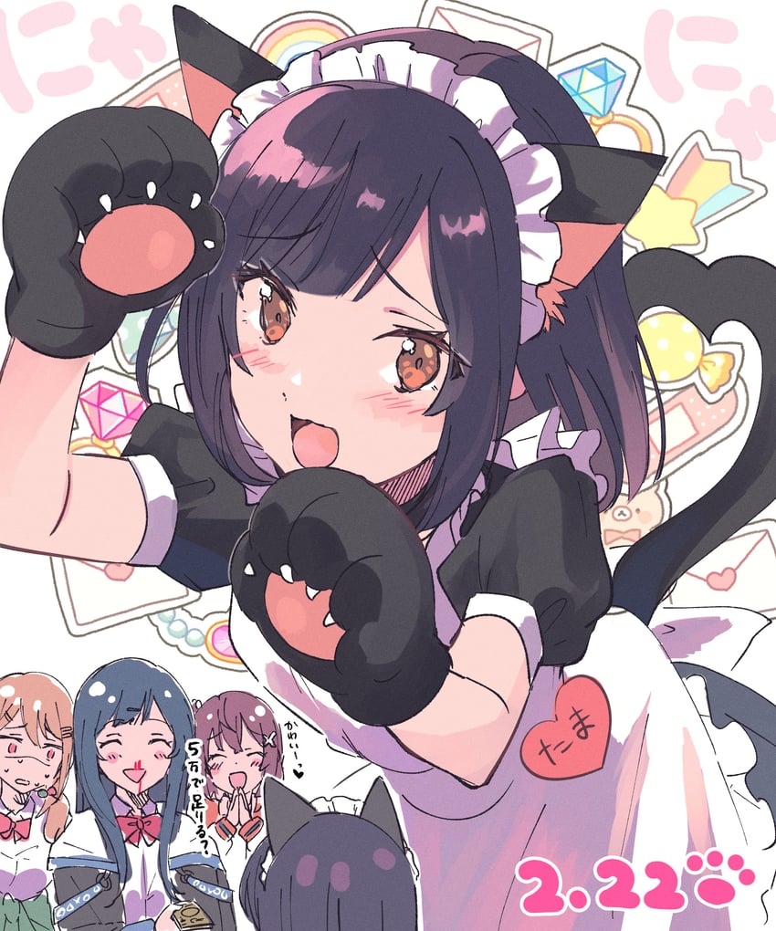 kurogane tama, hidaka reina, shinonome kazune, and kayano futaba (denonbu) drawn by kuzuya_ramurin