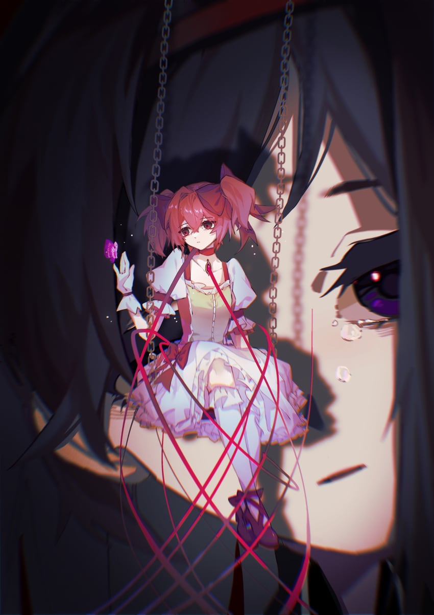 akemi homura and kaname madoka (mahou shoujo madoka magica) drawn by jinyeyushengfan