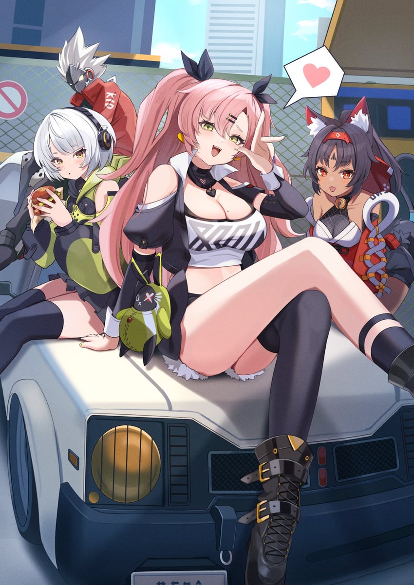 nicole demara, anby demara, nekomiya mana, and billy kid (zenless zone zero) drawn by yutoriko_(candy0905)