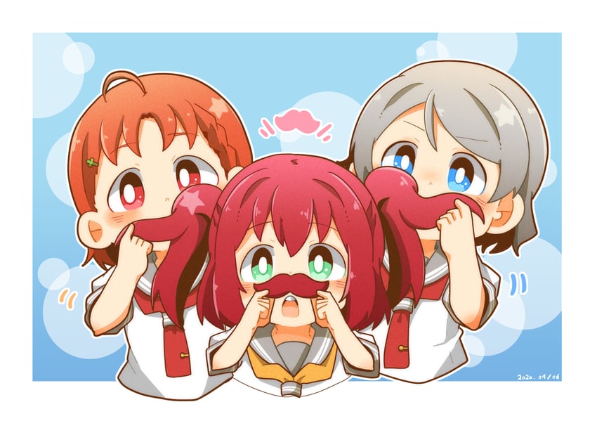 watanabe you, takami chika, and kurosawa ruby (love live! and 1 more) drawn by gentaro_(g_teall)