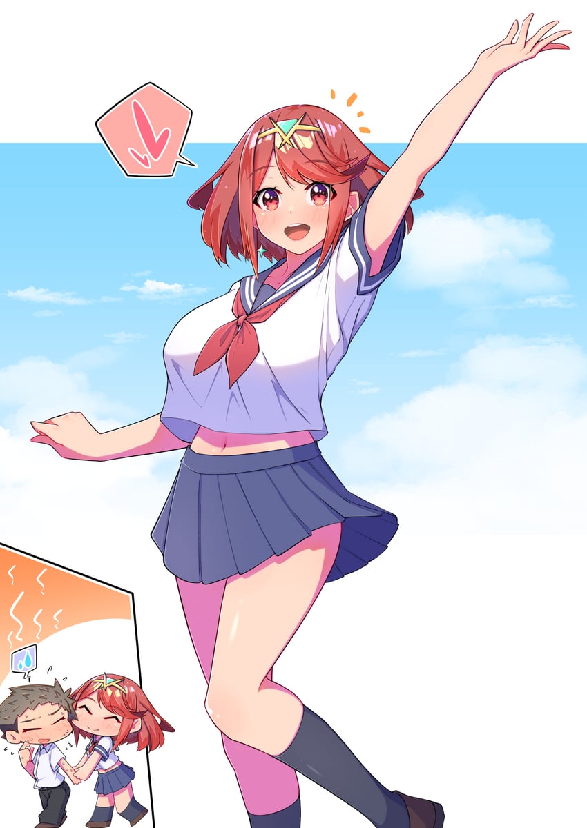 pyra and rex (xenoblade chronicles and 1 more) drawn by osora_(judithandlilith)