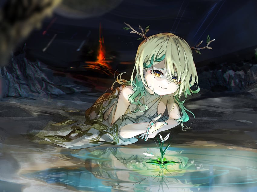 ceres fauna (hololive and 1 more) drawn by funi_mu9