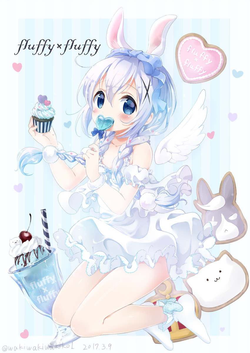 kafuu chino, tippy, and wild geese (gochuumon wa usagi desu ka?) drawn by neki_(wakiko)