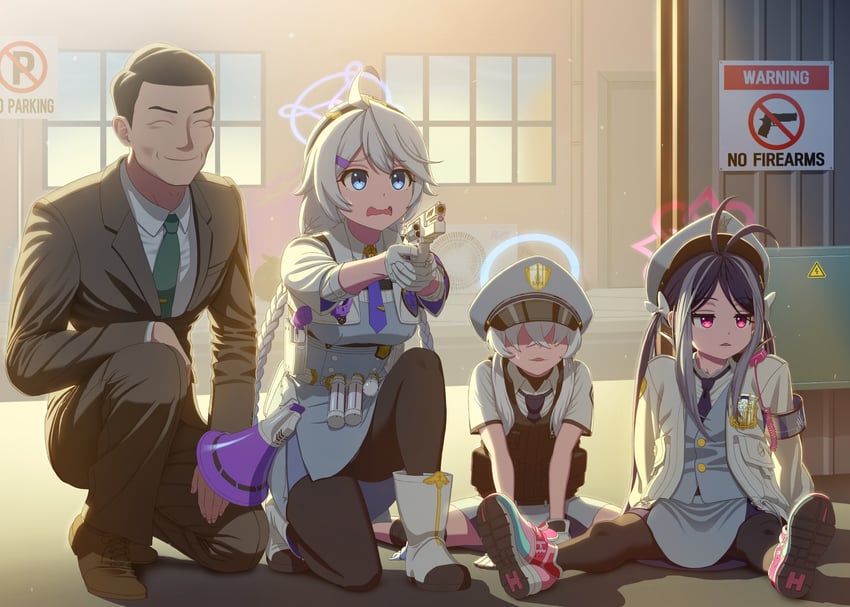 sensei, fubuki, kirino, and valkyrie police academy student (blue archive) drawn by angryangrykim