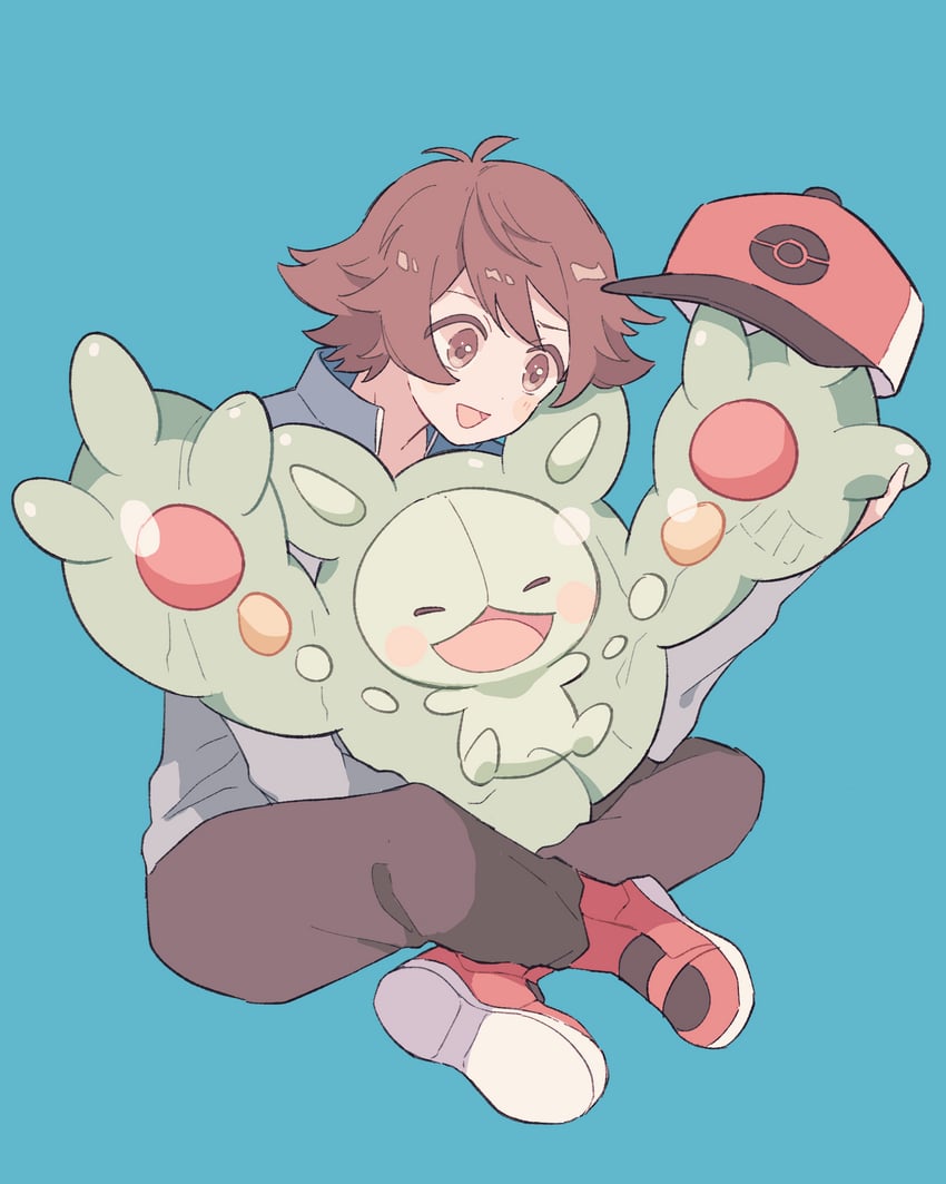 hilbert and reuniclus (pokemon and 1 more) drawn by ririco_(gnsn)