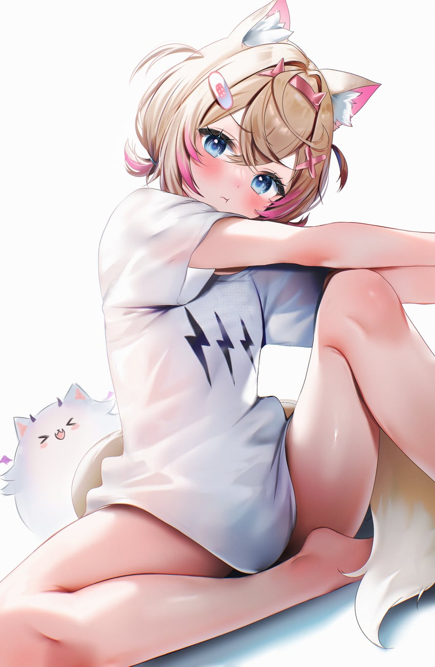 mococo abyssgard and perroccino (hololive and 1 more) drawn by maru_ccy