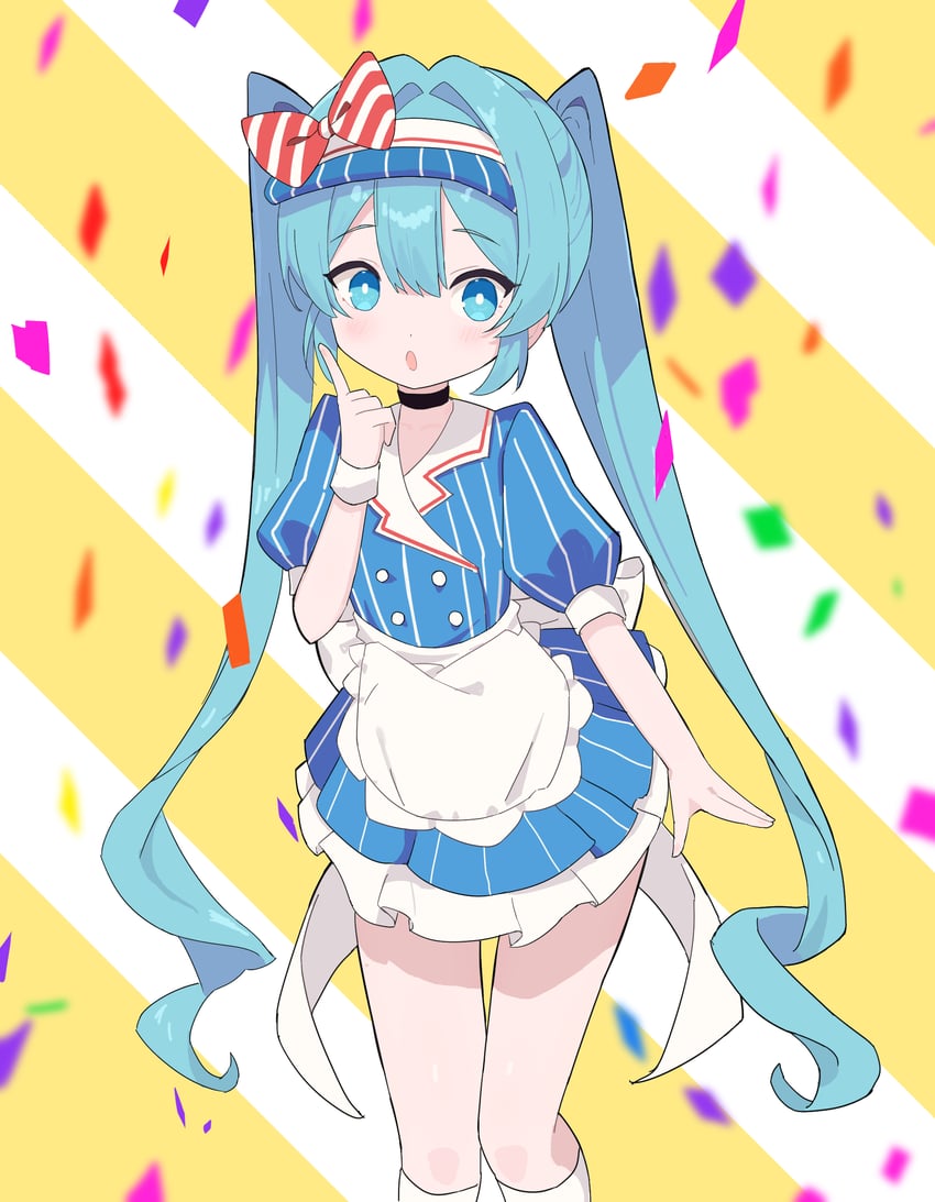 hatsune miku (vocaloid and 1 more) drawn by user_xufe5772