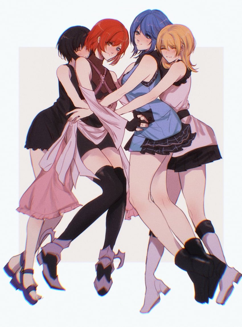 kairi, aqua, xion, and namine (kingdom hearts and 1 more) drawn by sera_(serappi)