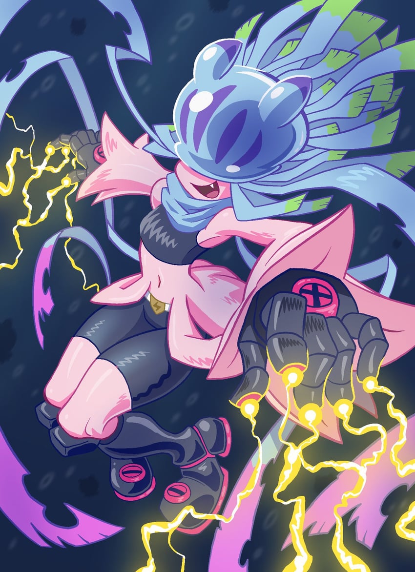 teslajellymon (digimon and 1 more) drawn by podrace_explode