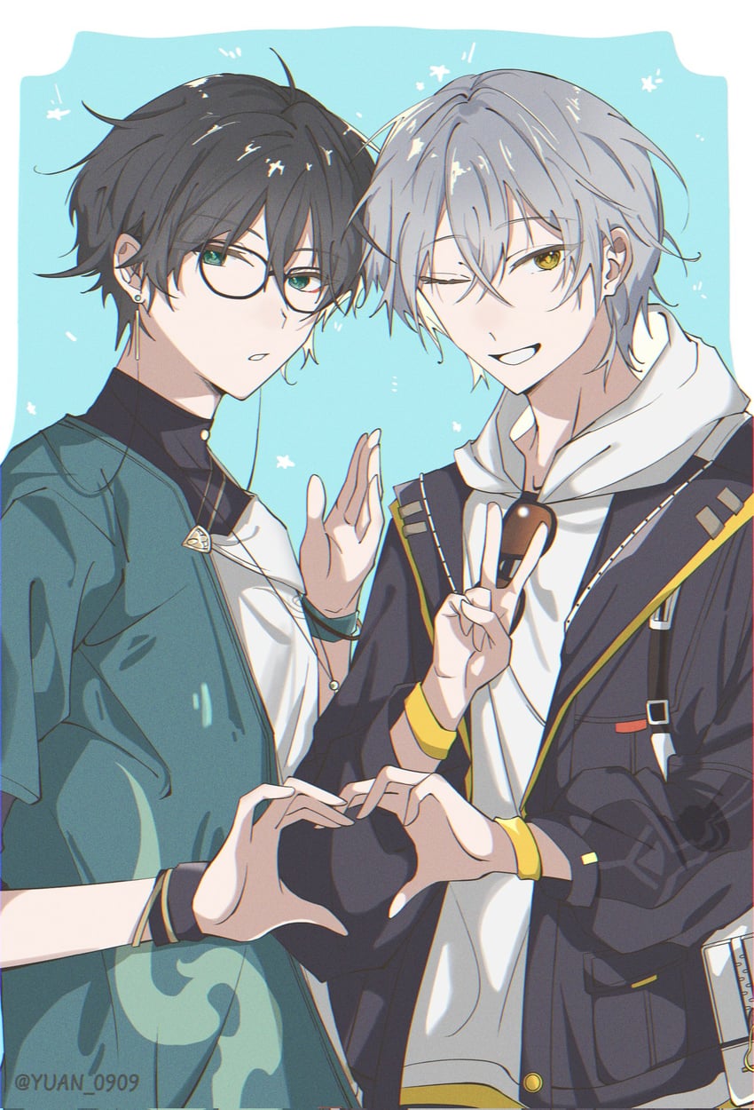 trailblazer, caelus, and dan heng (honkai and 1 more) drawn by yuan_0909