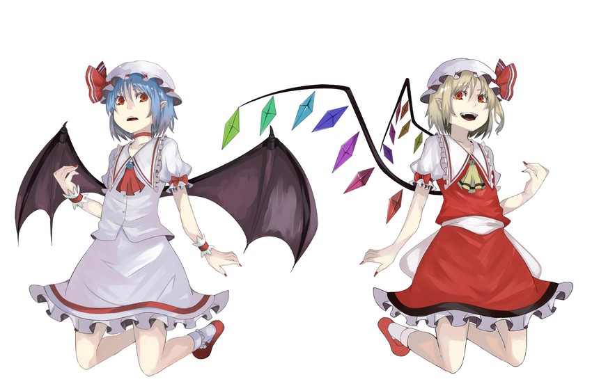 remilia scarlet and flandre scarlet (touhou) drawn by orgia