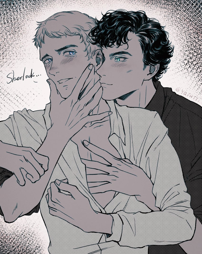 john hamish watson and sherlock holmes (sherlock) drawn by kaze_(yznyttdgs)
