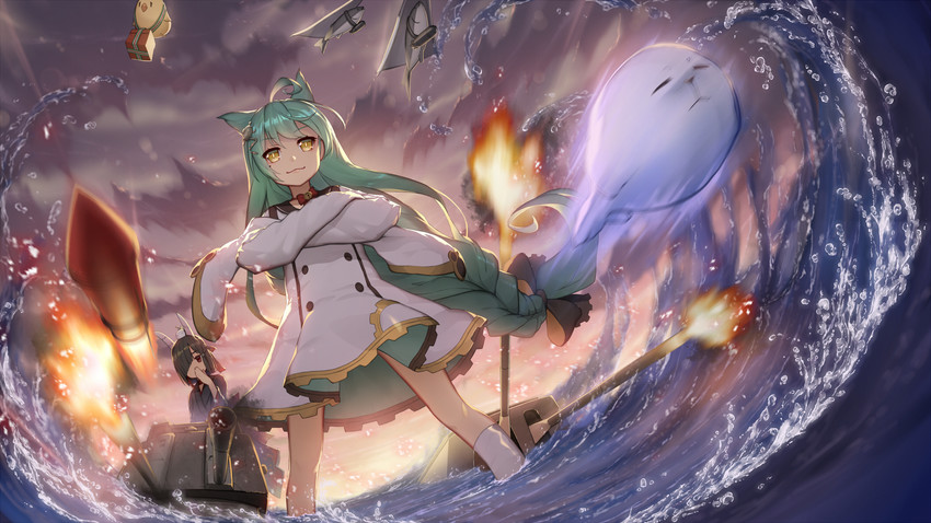 manjuu, akashi, and shiranui (azur lane) drawn by essual_(layer_world)