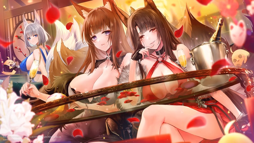 manjuu, kaga, akagi, and amagi (azur lane) drawn by matori_(penguin_batake)