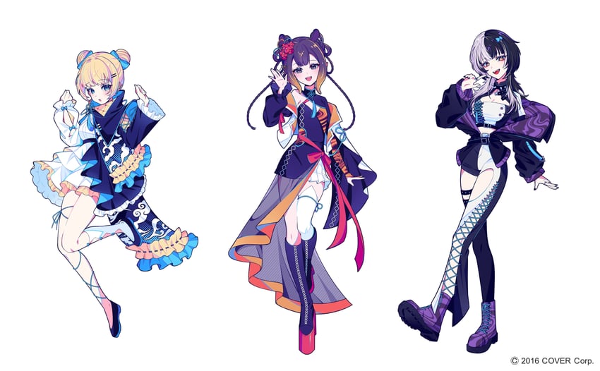 ninomae ina'nis, watson amelia, and shiori novella (hololive and 1 more) drawn by maegjuw