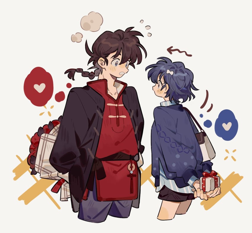 tendou akane and saotome ranma (ranma 1/2) drawn by siyer
