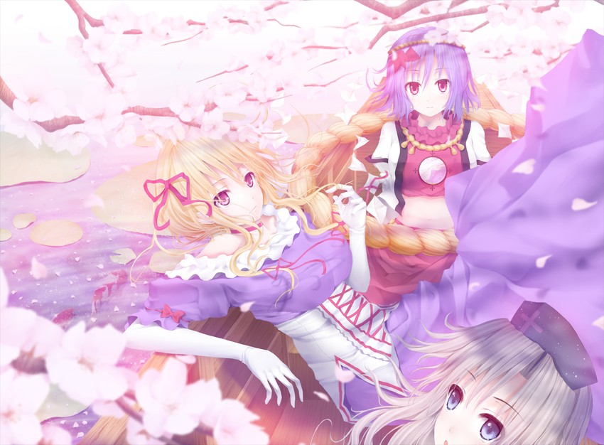 yakumo yukari, yasaka kanako, and yagokoro eirin (touhou) drawn by tamamono_atae