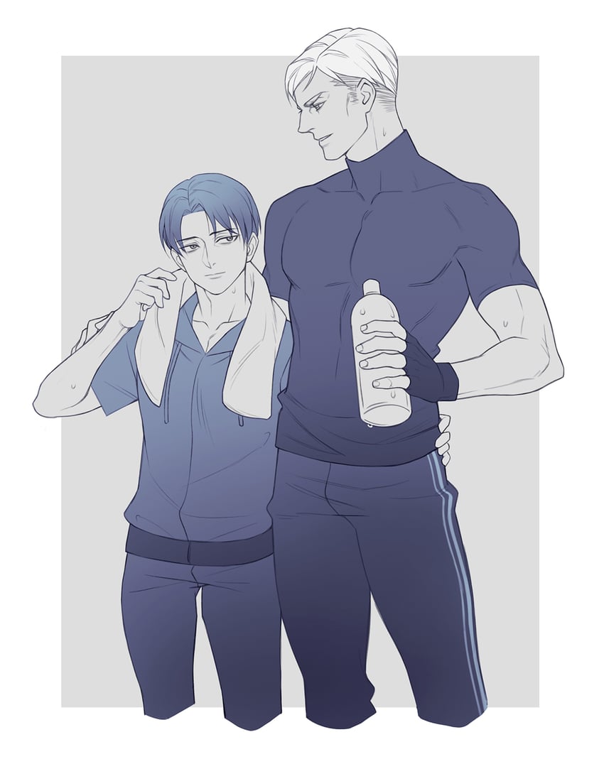 levi and erwin smith (shingeki no kyojin) drawn by rororei_zhu