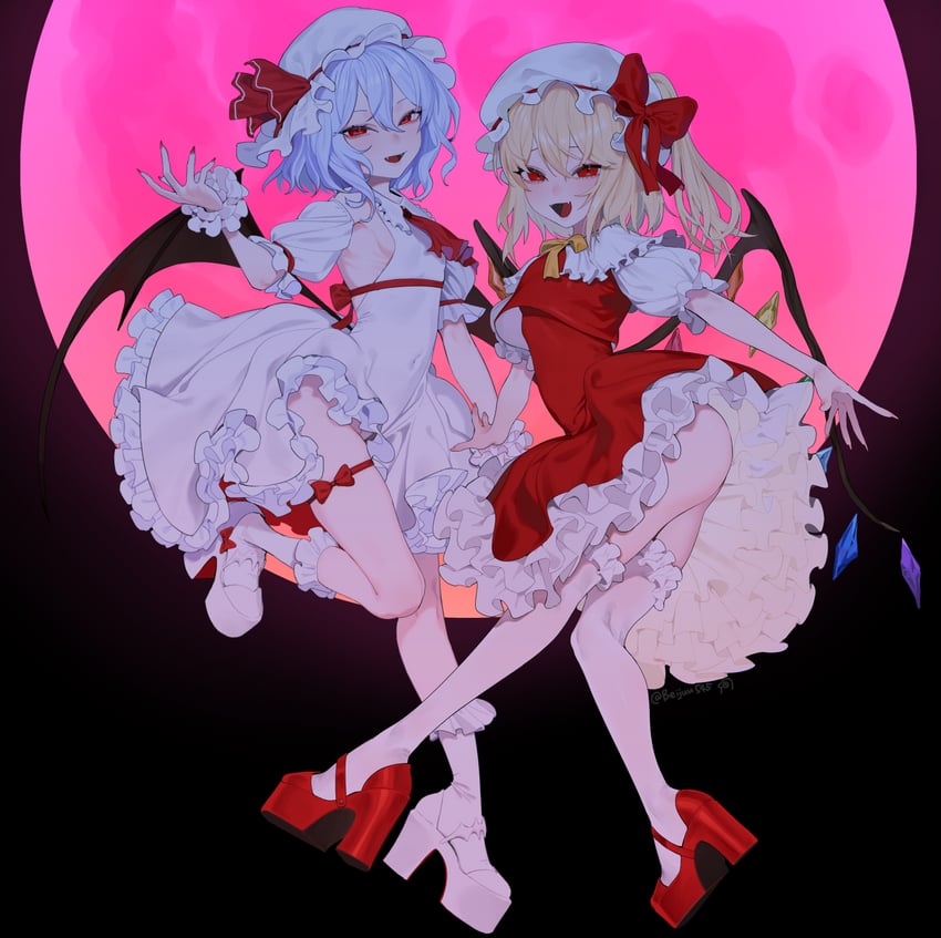 remilia scarlet and flandre scarlet (touhou and 1 more) drawn by beijuu