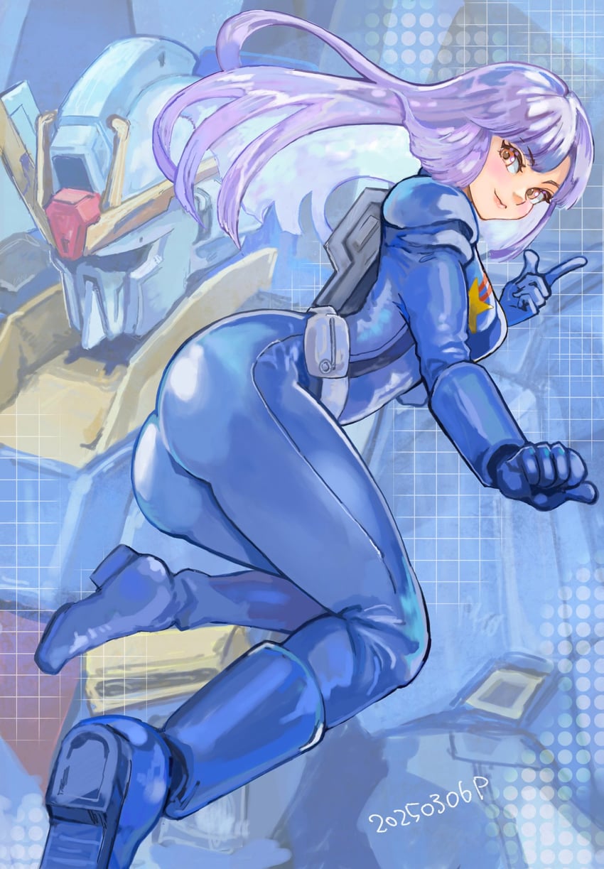 zeta gundam and roux louka (gundam and 1 more) drawn by okrdisk2000