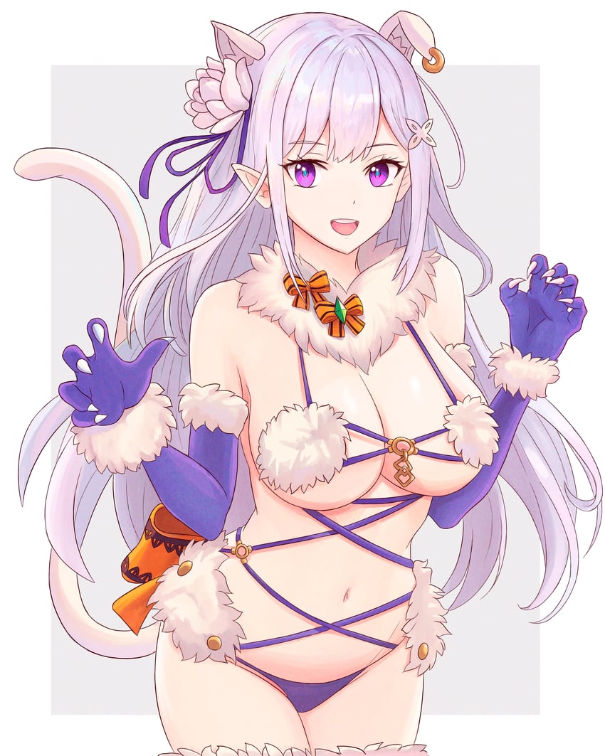 mash kyrielight, emilia, and takahashi rie (fate and 2 more) drawn by truejekart