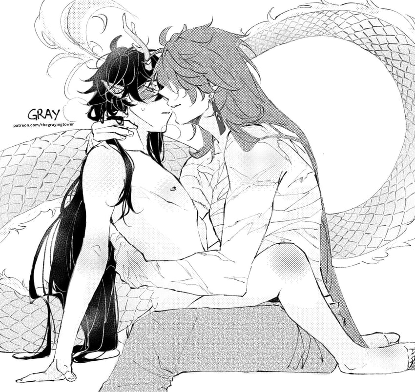 dan heng and blade (honkai and 1 more) drawn by thegrayingtower