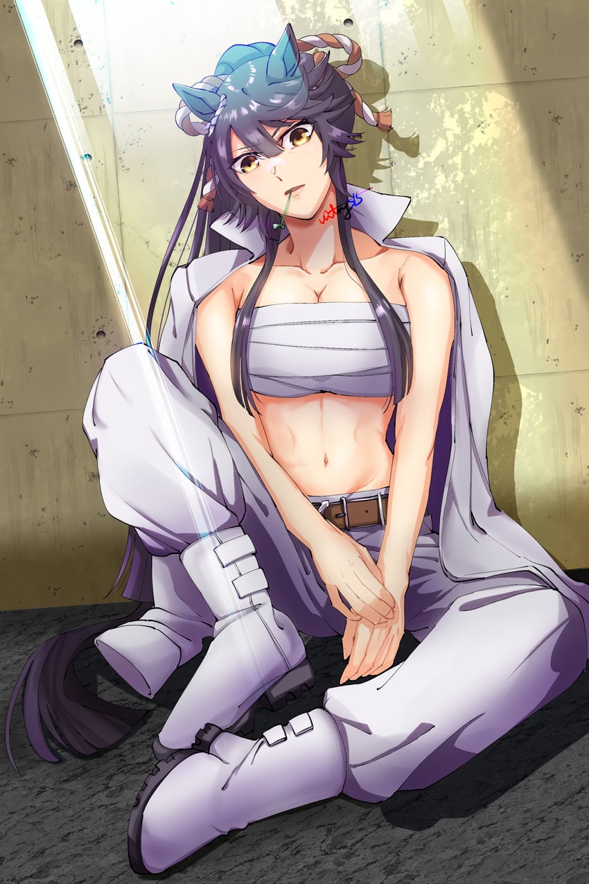 narita brian (umamusume and 1 more) drawn by kudou_(grass_crown)
