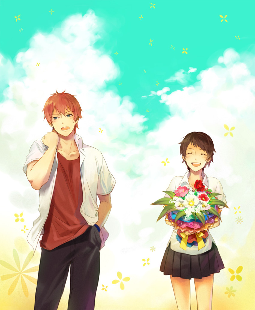 konno makoto and mamiya chiaki (toki wo kakeru shoujo) drawn by runia