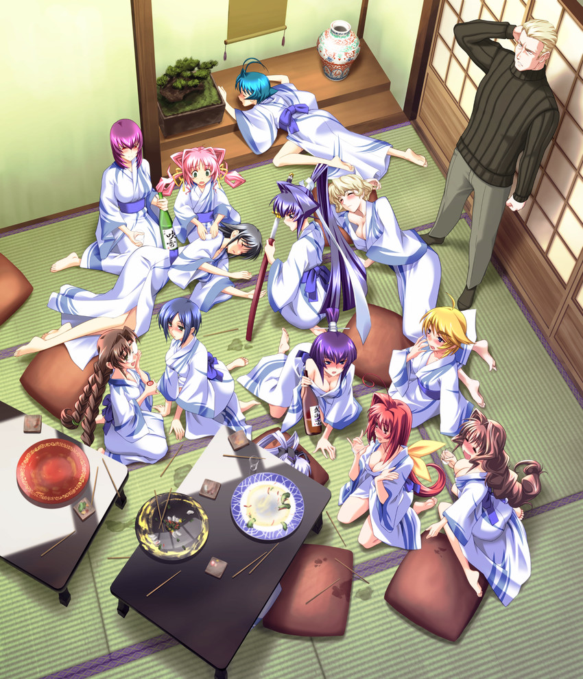 mitsurugi meiya, kagami sumika, yashiro kasumi, ayamine kei, sakaki chizuru, and 9 more (muv-luv and 1 more) drawn by bou_(inubou)