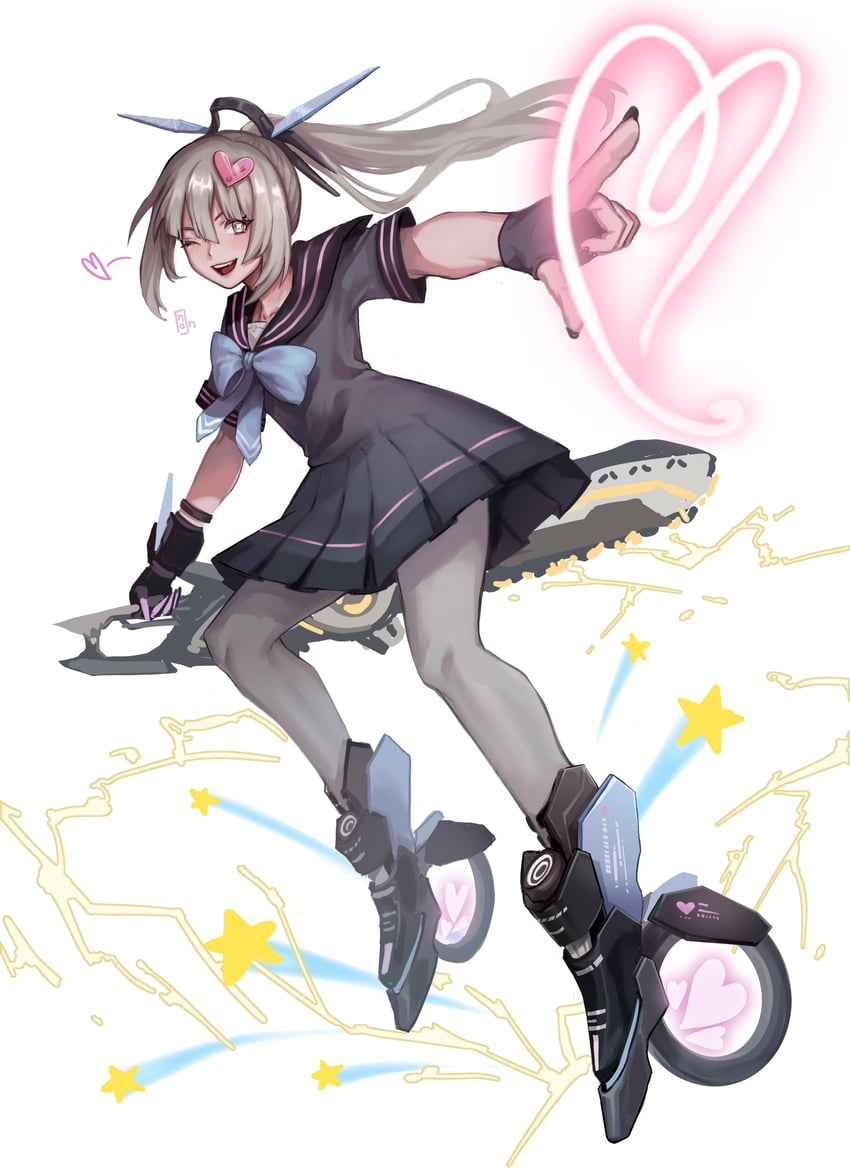 nanami and nanami: pulse (punishing: gray raven) drawn by full_of_energy