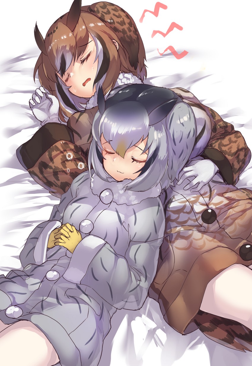 northern white-faced owl and eurasian eagle owl (kemono friends) drawn by tadano_magu