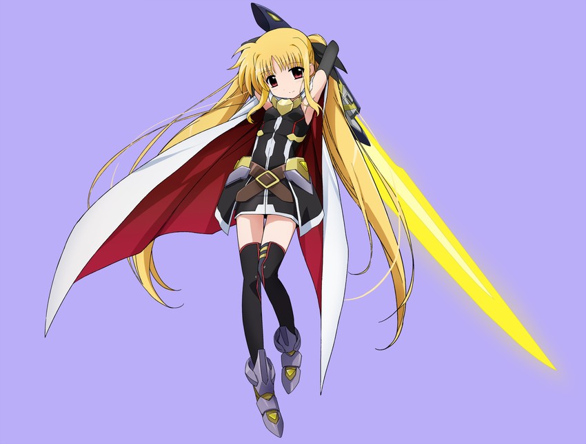 fate testarossa and bardiche (lyrical nanoha and 2 more) drawn by kirara-sakura