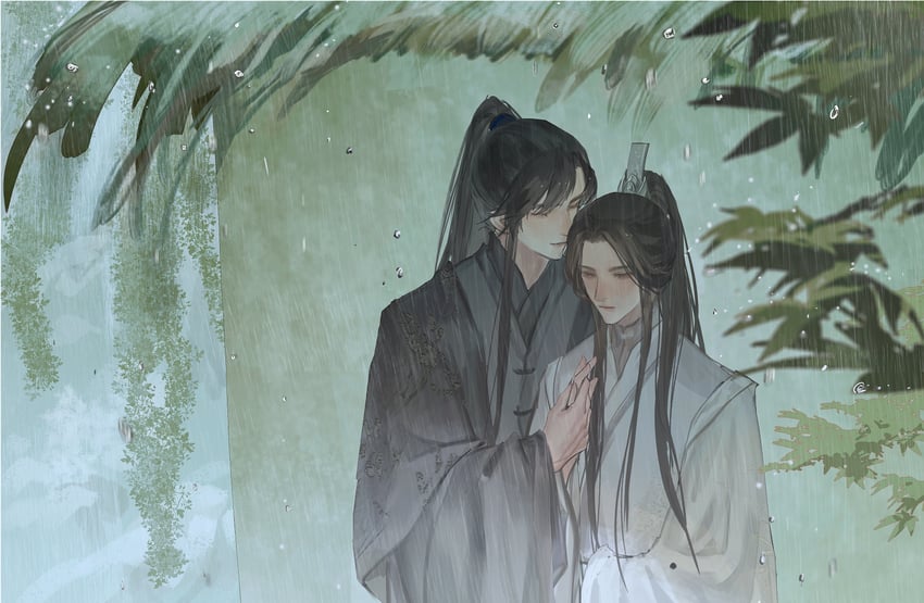 chu wanning and mo ran (erha he ta de bai mao shizun) drawn by tianhongqwq