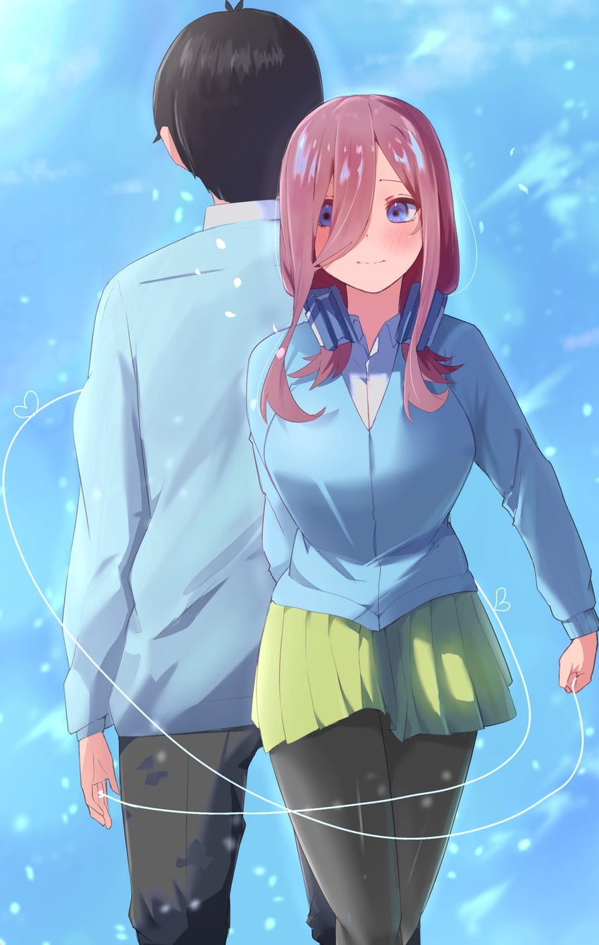 nakano miku and uesugi fuutarou (go-toubun no hanayome) drawn by kisaragi_yotsuba