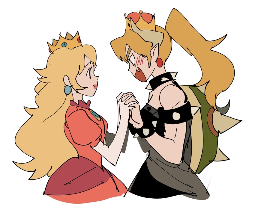 princess peach and bowsette (mario and 1 more) drawn by kendy_(revolocities)
