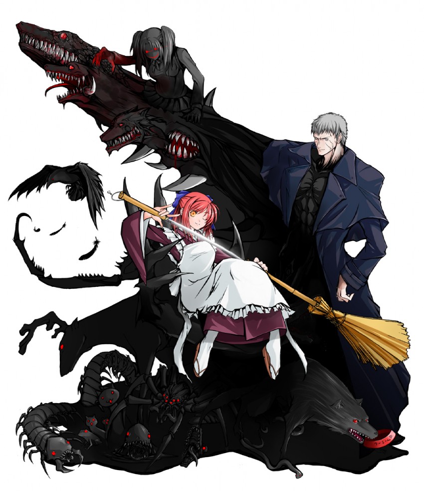 kohaku, yumizuka satsuki, and nrvnqsr chaos (tsukihime and 1 more) drawn by hiko-hendlix