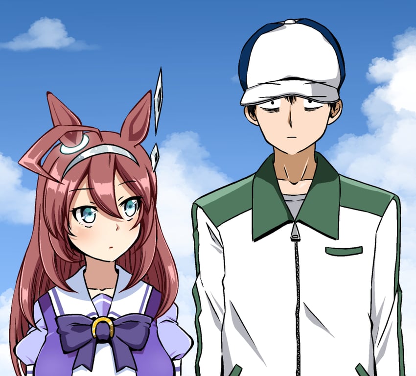 admiral, trainer, mihono bourbon, and admiral shiro (kantai collection and 1 more) drawn by shino_(ponjiyuusu)