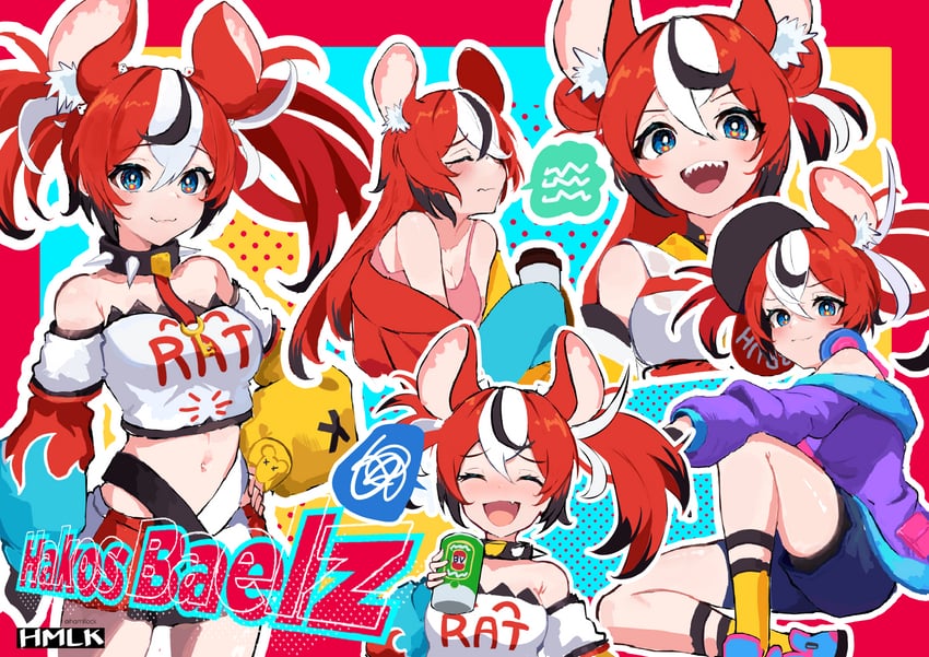 hakos baelz (hololive and 1 more) drawn by hamllock