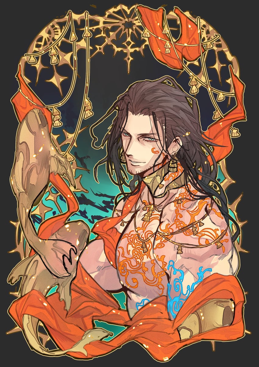 josuiji shinri (holostars and 1 more) drawn by orenjimaru