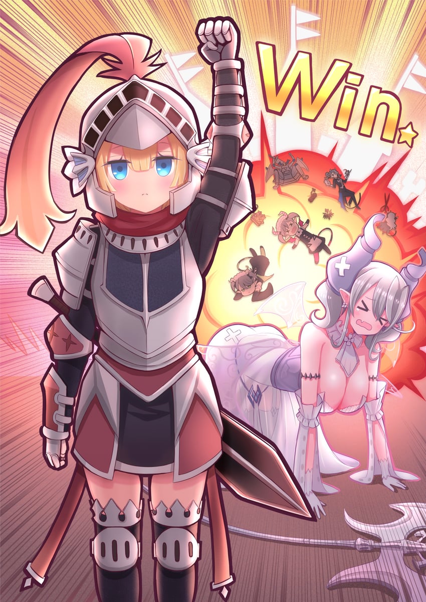 lovely labrynth of the silver castle, knight, arianna the labrynth servant, arianne the labrynth servant, arias the labrynth butler, and 4 more (yu-gi-oh!) drawn by akisame_rizu