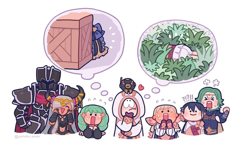 kiran, flayn, sharena, alfonse, seteth, and 3 more (fire emblem and 5 more) drawn by mushi_rags