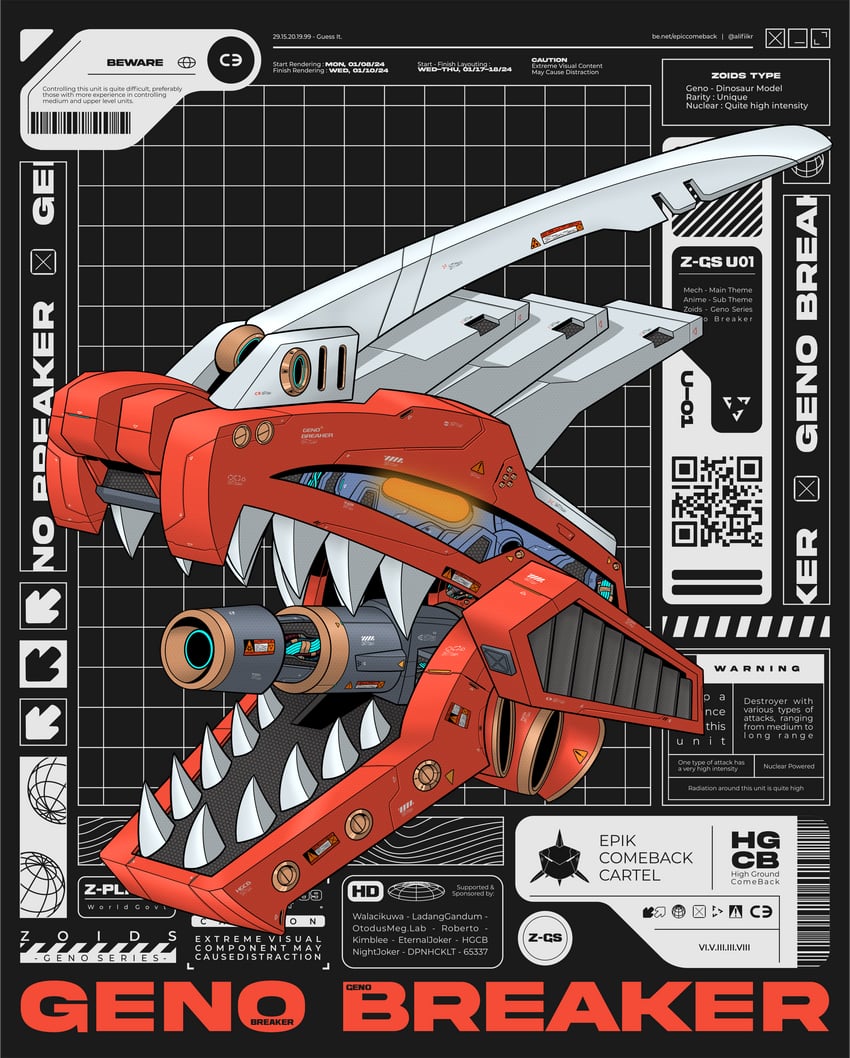 genobreaker (zoids) drawn by epik_comeback