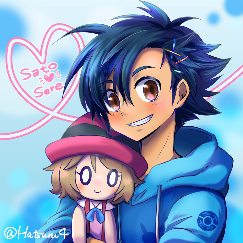 ash ketchum (pokemon and 1 more) drawn by hatsuru_826