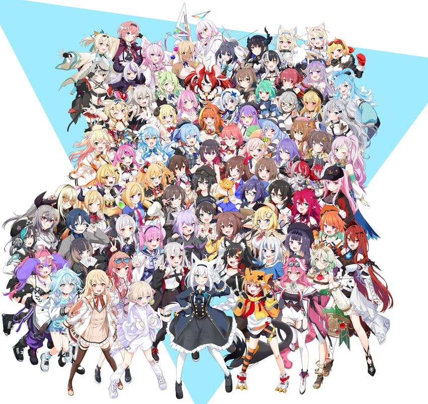 gawr gura, houshou marine, shirakami fubuki, hoshimachi suisei, mori calliope, and 77 more (original and 4 more) drawn by felutiahime