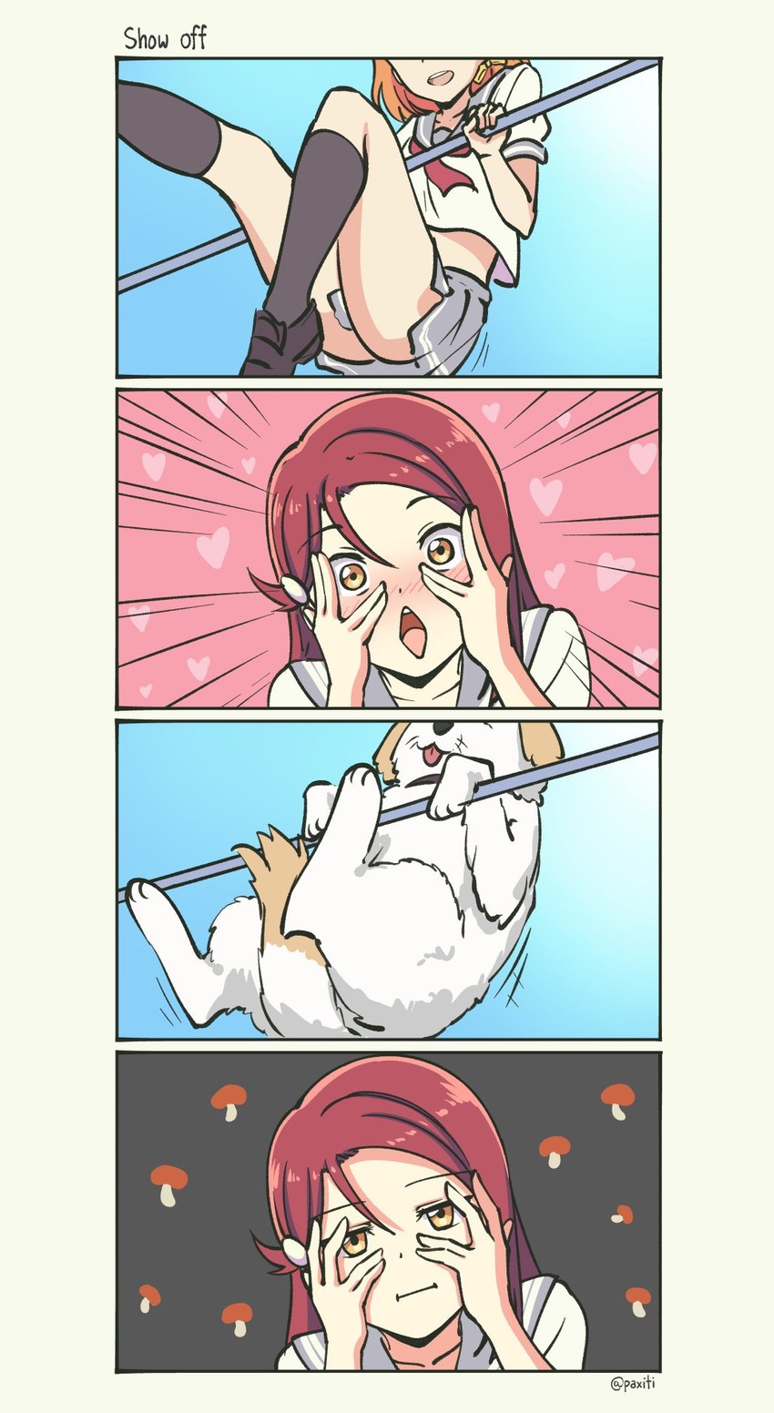 sakurauchi riko, takami chika, and shiitake (love live! and 1 more) drawn by pas_(paxiti)