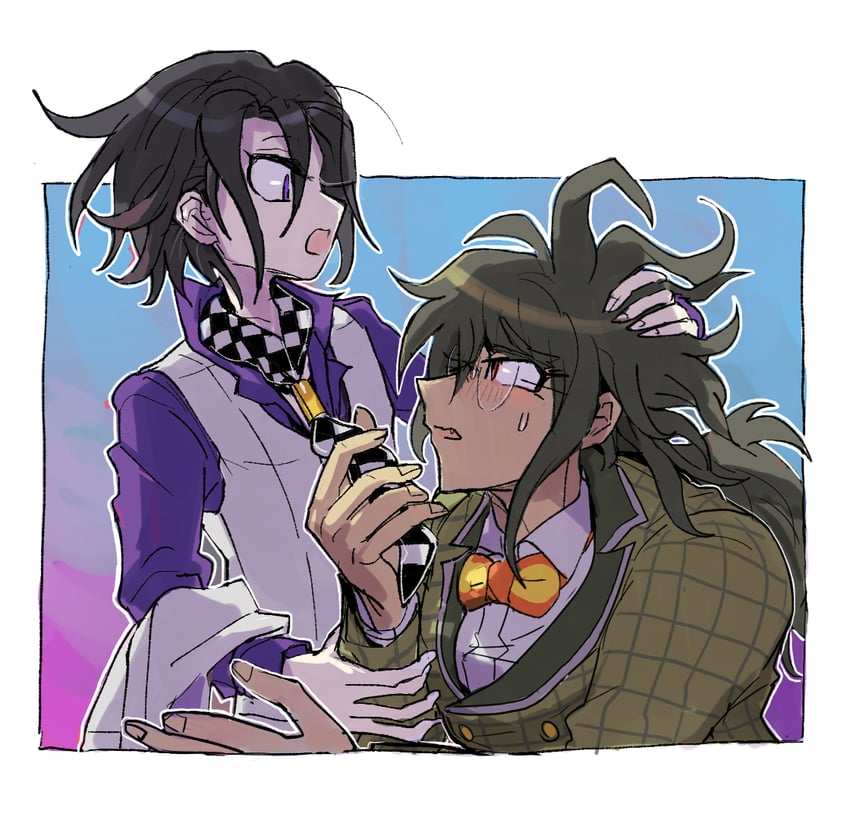 oma kokichi and gokuhara gonta (danganronpa and 1 more) drawn by kumakoro_(tetsupag)