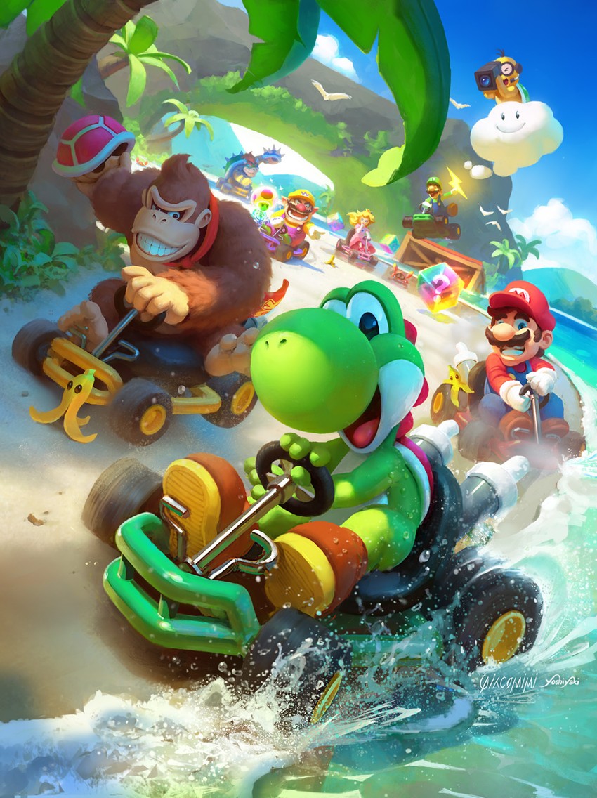 princess peach, mario, luigi, bowser, yoshi, and 6 more (mario and 2 more) drawn by cassio_yoshiyaki and renato_giacomini