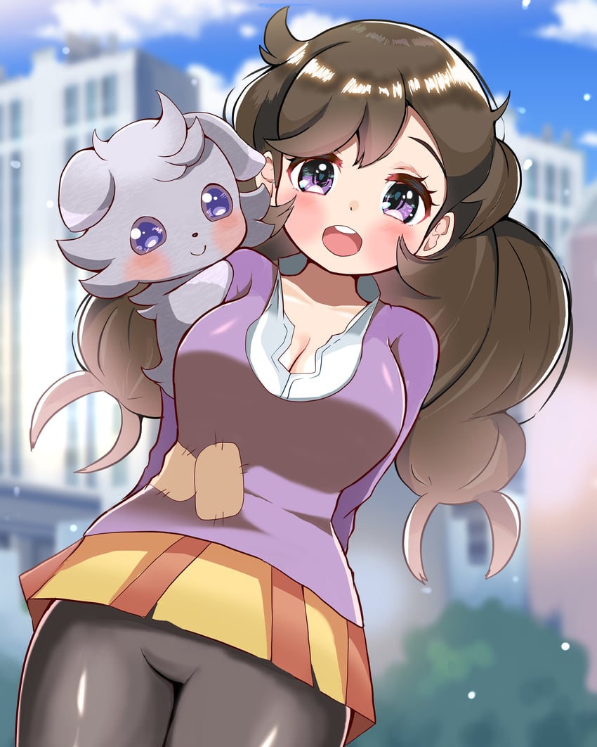 espurr and emma (pokemon and 1 more) drawn by carrot_summer